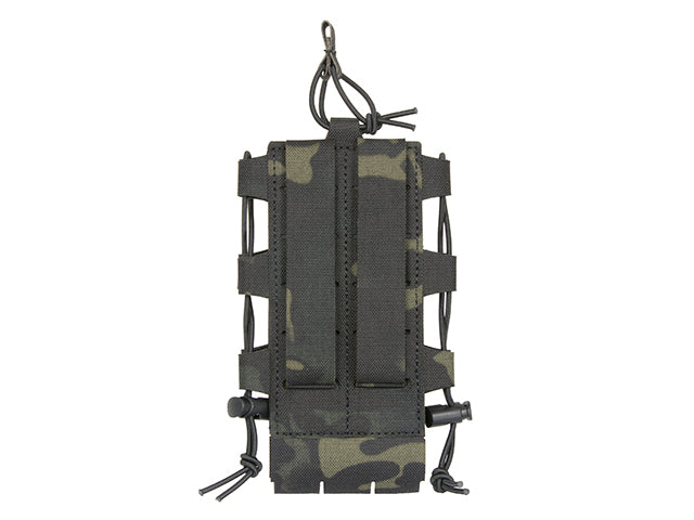 Laser-Cut Adjustable Radio / Flaschentasche mit Shockcord - Multicamo Schwarz [8FIELDS] 2