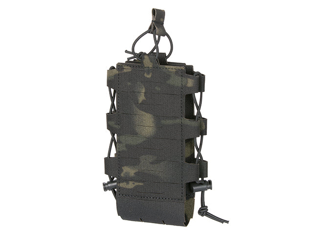 Laser-Cut Adjustable Radio / Flaschentasche mit Shockcord - Multicamo Schwarz [8FIELDS] 3