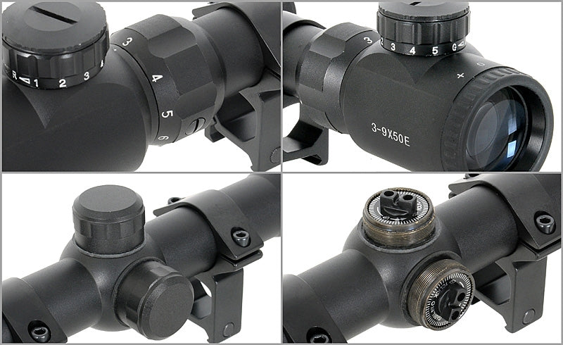 Scope 3-9x50 with high mounting rings [PCS] 8