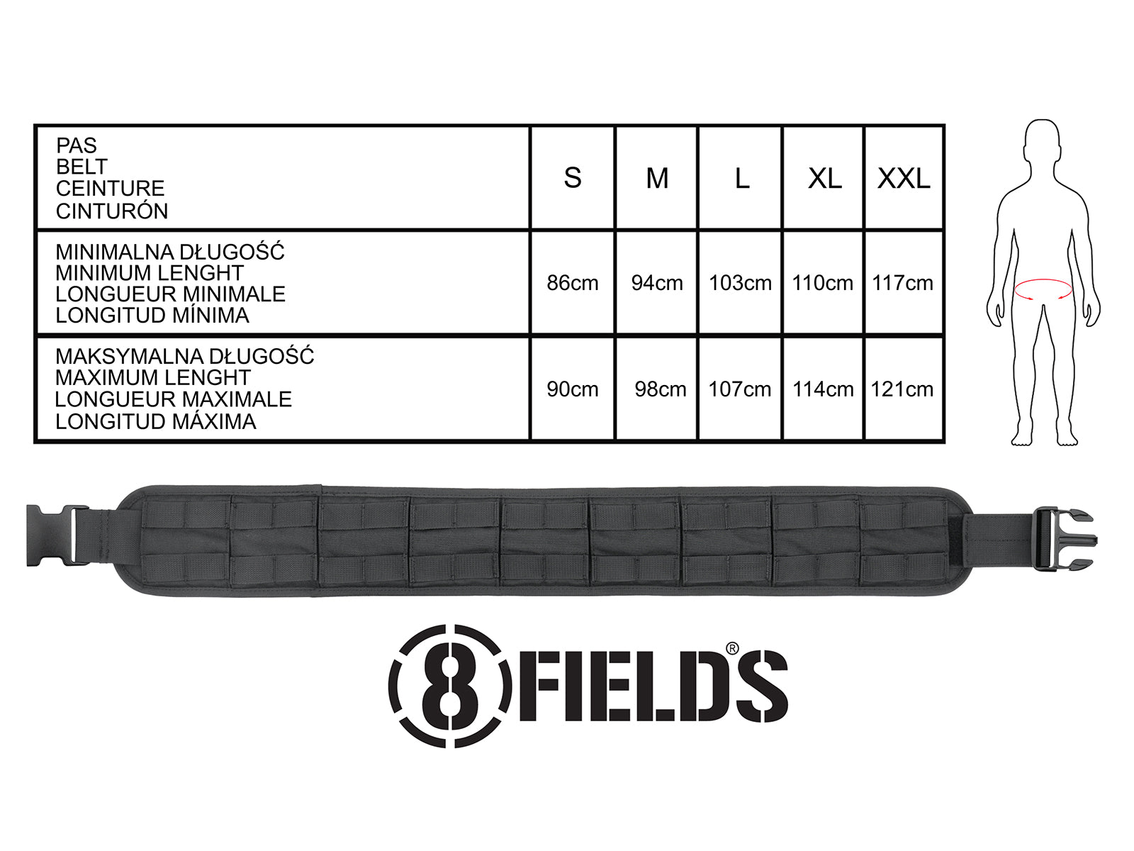 Padded MOLLE Combat Belt (M) - Schwarz [8FIELDS PREMIUM] 5