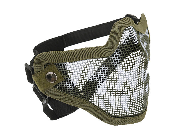 Stahl-Mesh-Halbmaske V.1 - Oliv/Skull [WOSPORT] 2