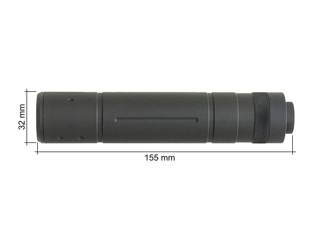 Anbauteil 155x30mm Dummy Sound Suppressor - Schwarz [M-ETAL] 3