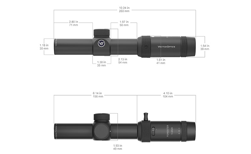 Zielfernrohr FORESTER JR Victoptics 1-4x24 SFP [Vector Optics] 10