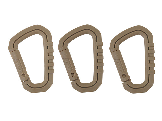 Gear-Zubehör Nylon carabiner Set - Dark Earth -3pcs [FMA] 1