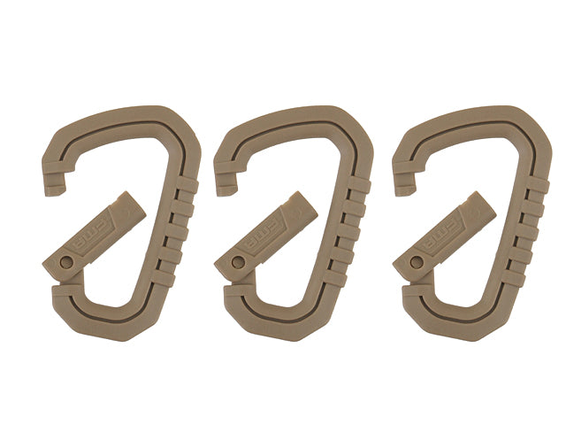 Gear-Zubehör Nylon carabiner Set - Dark Earth -3pcs [FMA] 2