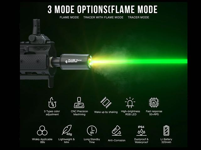 E-Shooter FLARE MONO BB Tracer Unit mit Muzzle Flash [Eshooter] 10