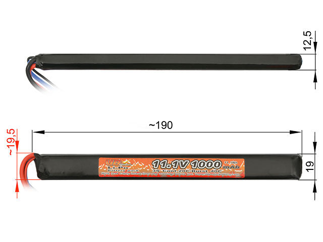 Akku LiPo 1000mAh 11,1V 20/40C [VB] 4