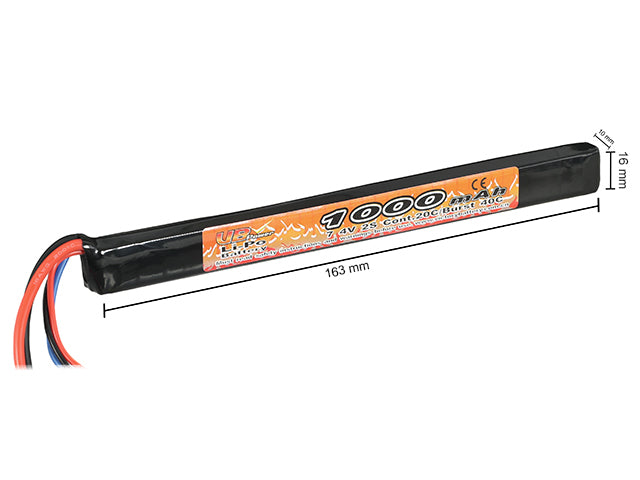 Akku LiPo 1000mAh 7,4V 20/40C [VB]