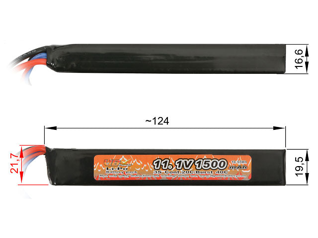 Victory Battery LiPo-Akku 1500 mAh 11.1 V 20/40C