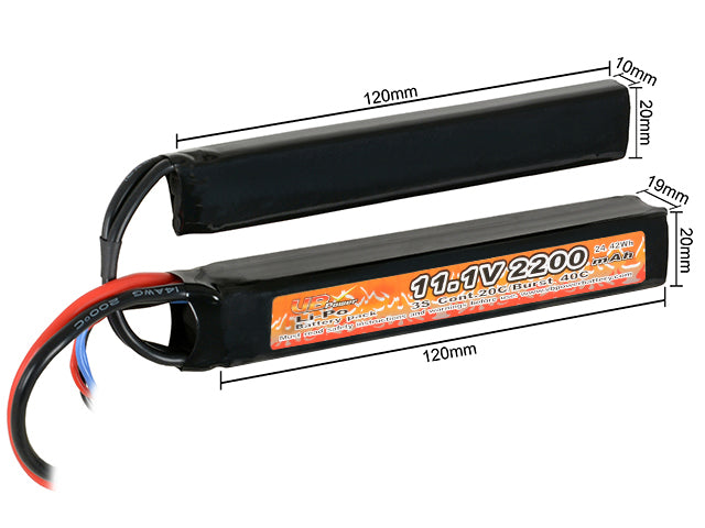 LiPo-Akku 2200 mAh 11,1 V 20/40C T-Stecker