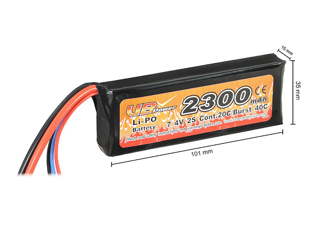 LiPo-Akku 2300 mAh 7,4 V 20/40C T-Stecker