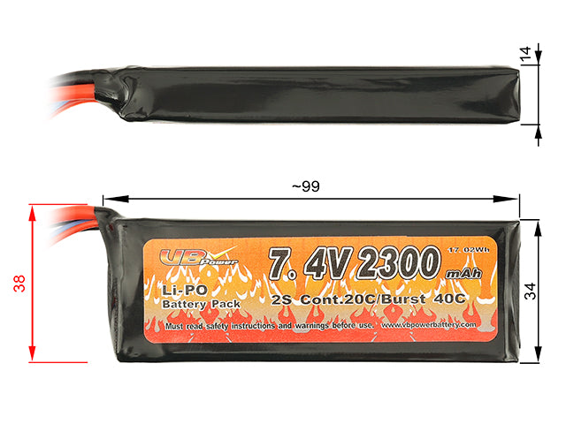LiPo-Akku 2300 mAh 7,4 V 20/40C