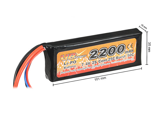 LiPo-Akku 2200 mAh 7,4 V 25C T-Stecker