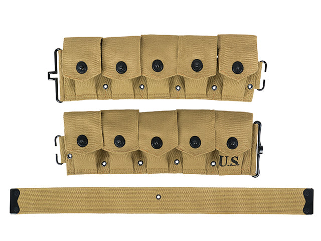 US WW2 M1 Garand 10-pouches Cartridge Belt [8FIELDS] 4