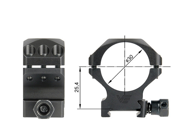 Anbauteil 30mm X-ACCU 1.0" niedrig Profile Zielfernrohr Rings [Vector Optics] 4