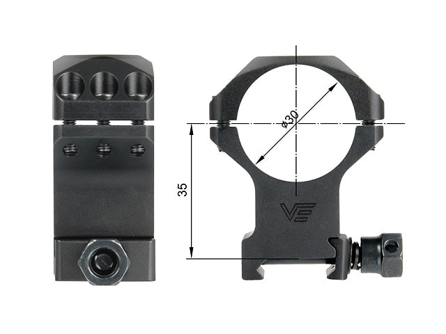 Anbauteil 30mm X-ACCU 1.5" hoch Profile Zielfernrohr Rings [Vector Optics] 4