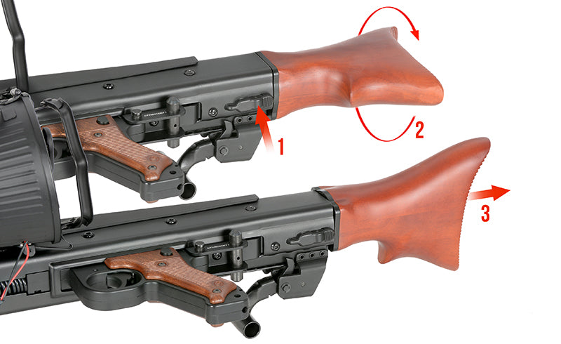 AGM MG42 Full Metal AEG - Real Wood (<0,5 J) als Airsoft LMG, Ansicht 16