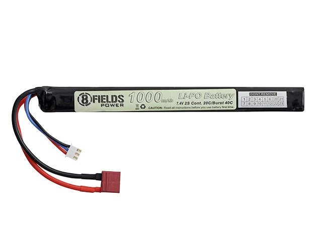 Battery Li-Po 1000mAh 7,4V 20/40C - T-connector [8FIELDS] als Airsoft Zubehör, Ansicht 1