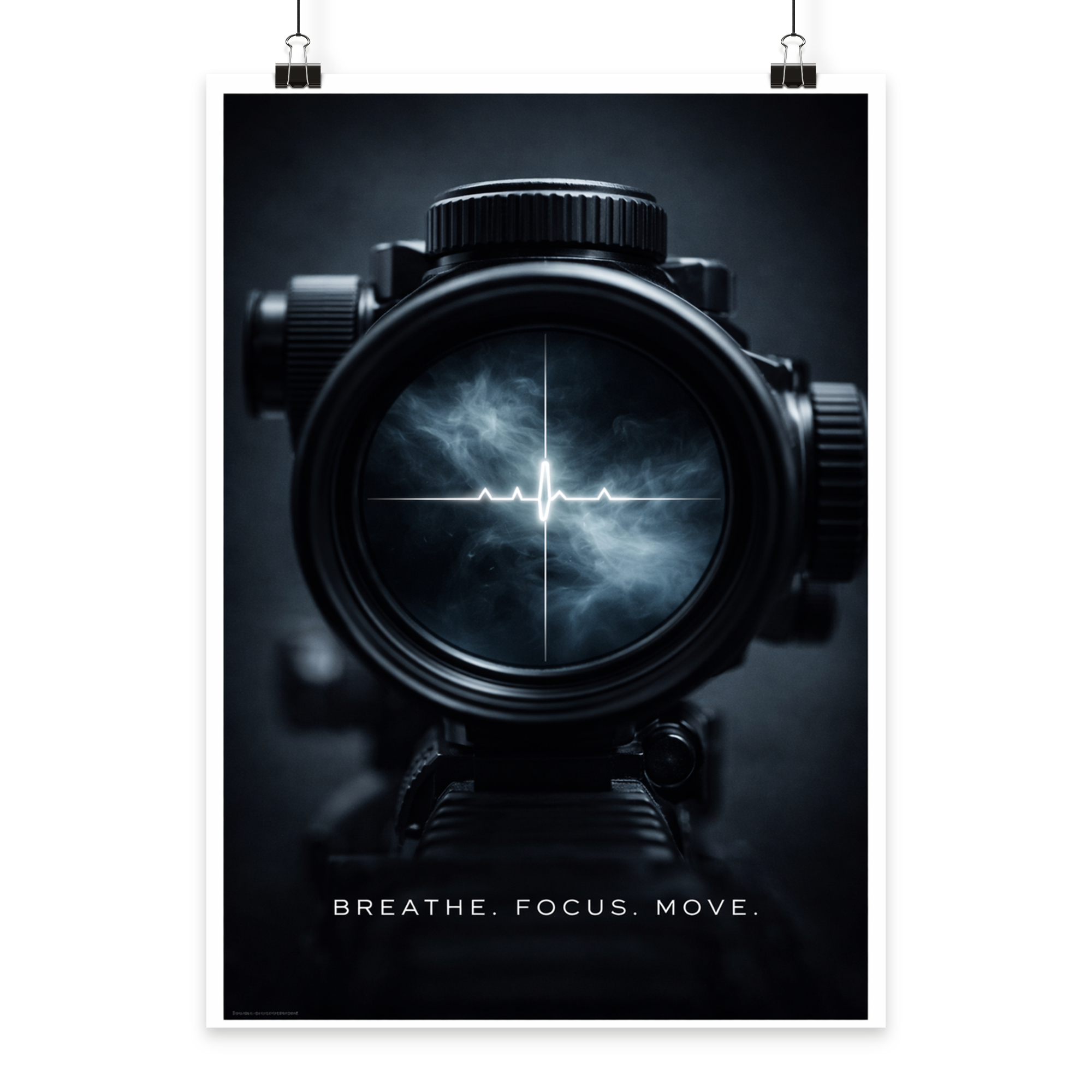 Breathe. Focus. Move, - Poster Din A1 (hoch) als Airsoft Poster im DIN-Format