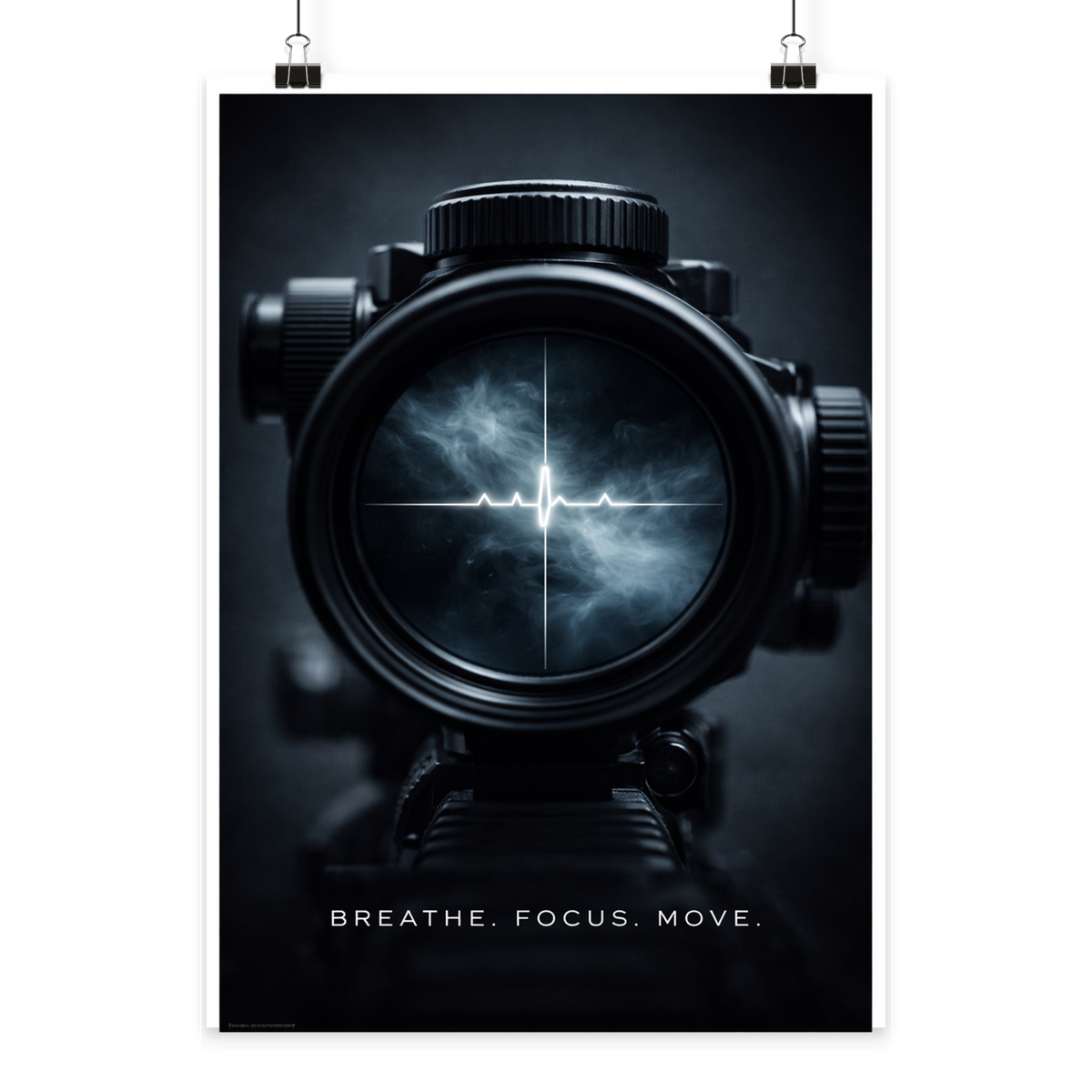 Breathe. Focus. Move, - Poster Din A4 (hoch) als Airsoft Poster im DIN-Format