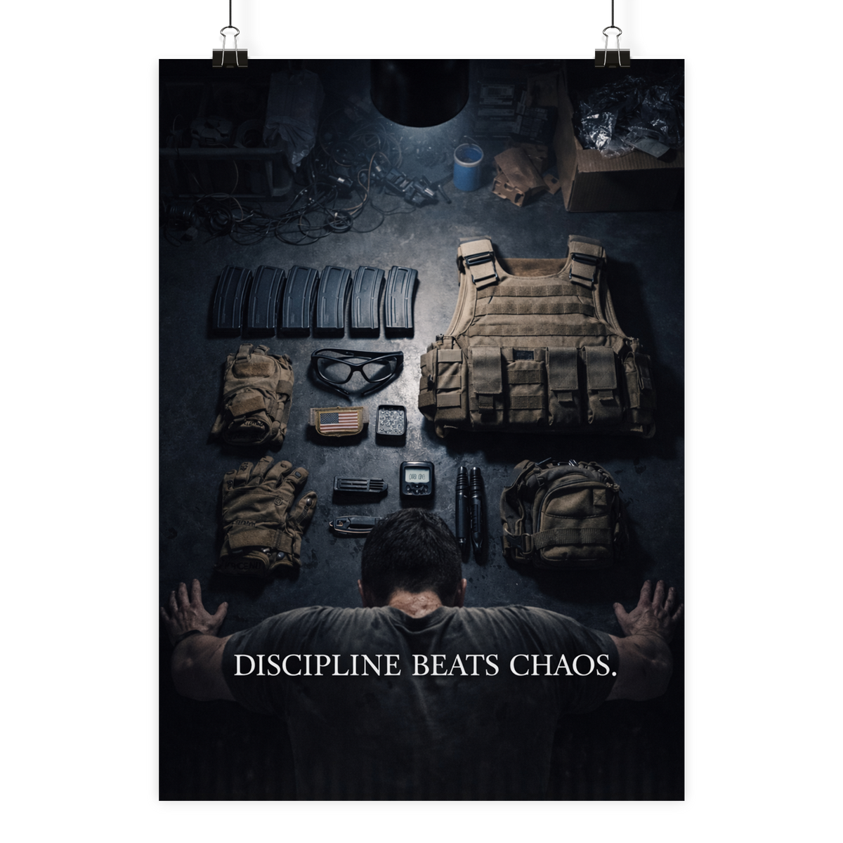 Discipline beats Chaos. - Poster Din A1 (hoch) als Airsoft Poster im DIN-Format
