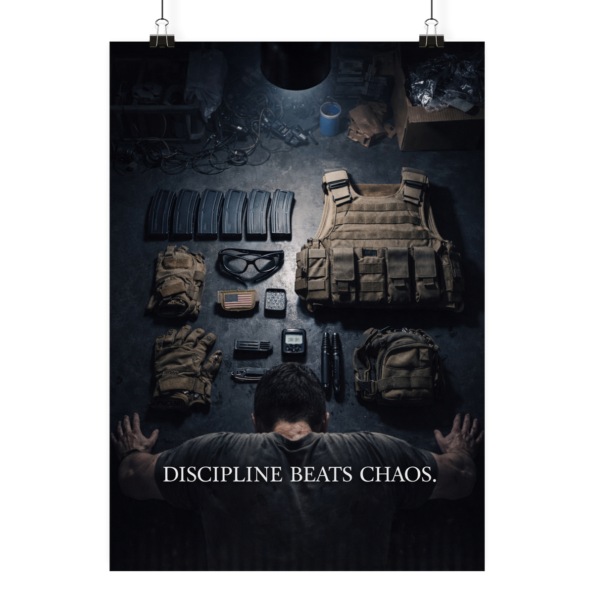 Discipline beats Chaos. - Poster Din A4 (hoch) als Airsoft Poster im DIN-Format