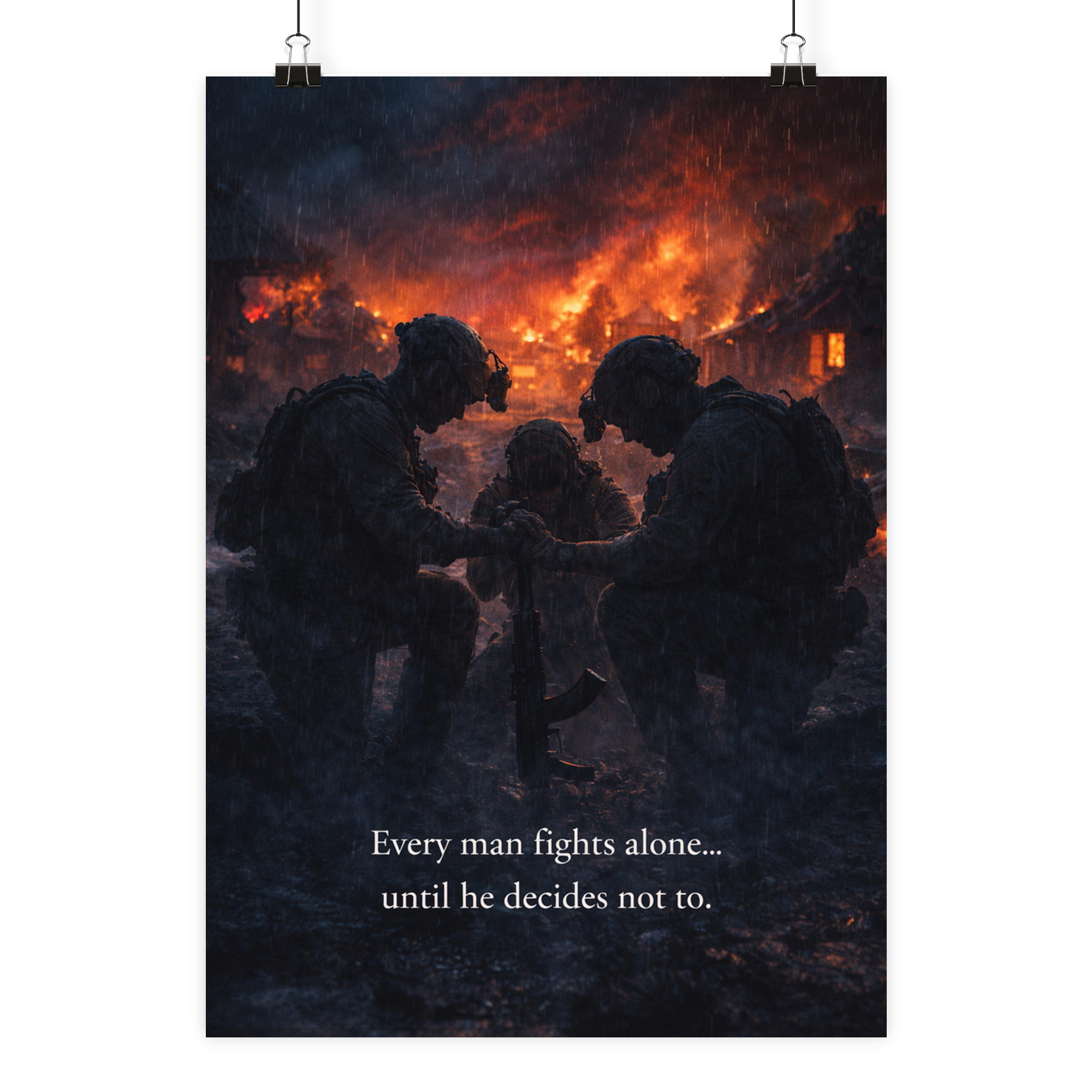 Fight alone until you decide to not to - Poster Din A2 (hoch) als Airsoft Poster im DIN-Format