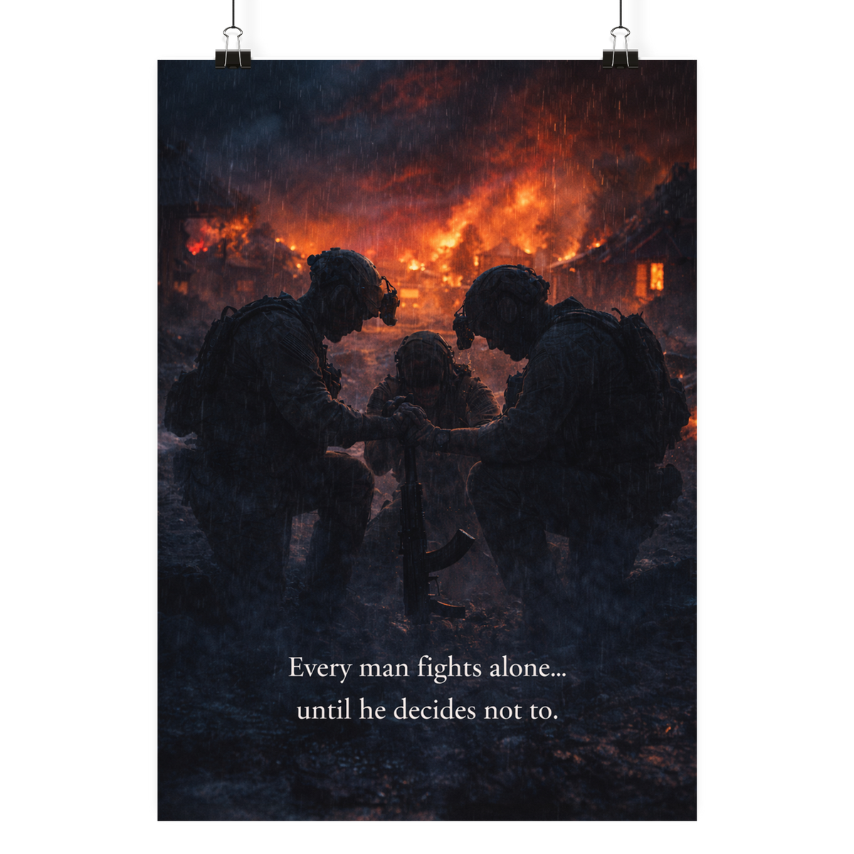 Fight alone until you decide to not to - Poster Din A4 (hoch) als Airsoft Poster im DIN-Format