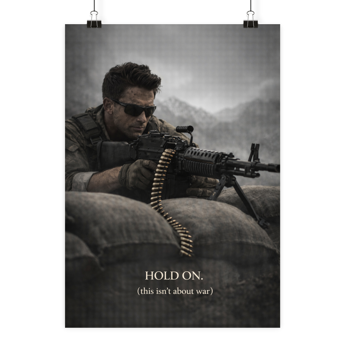 Hold on. - Poster Din A2 (hoch) als Airsoft Poster im DIN-Format