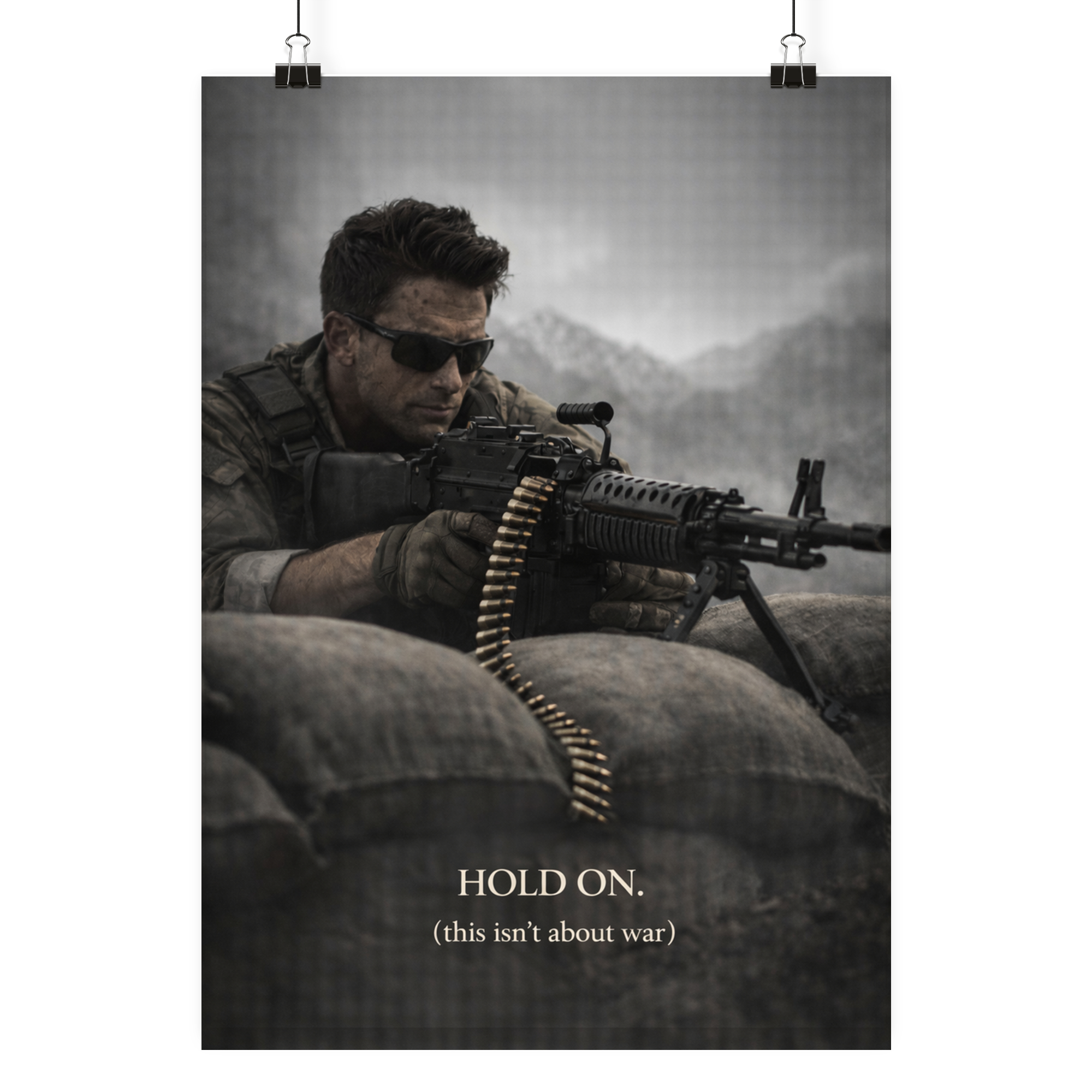 Hold on. - Poster Din A3 (hoch) als Airsoft Poster im DIN-Format