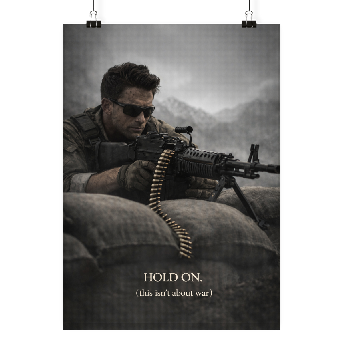 Hold on. - Poster Din A4 (hoch) als Airsoft Poster im DIN-Format