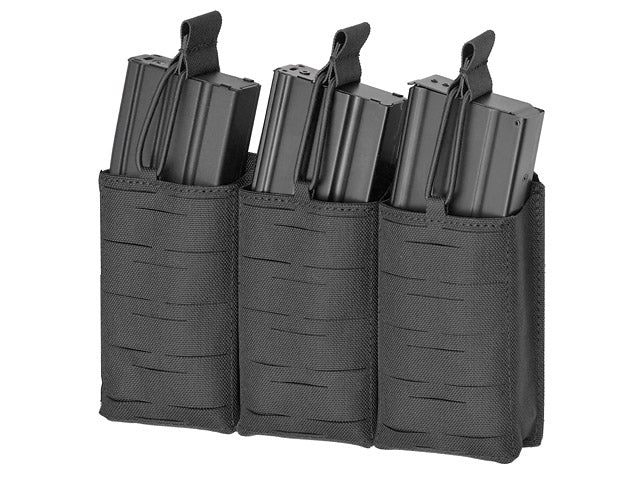 Laser-Cut Panel with 3 AR15 Magazine Pouches - Black