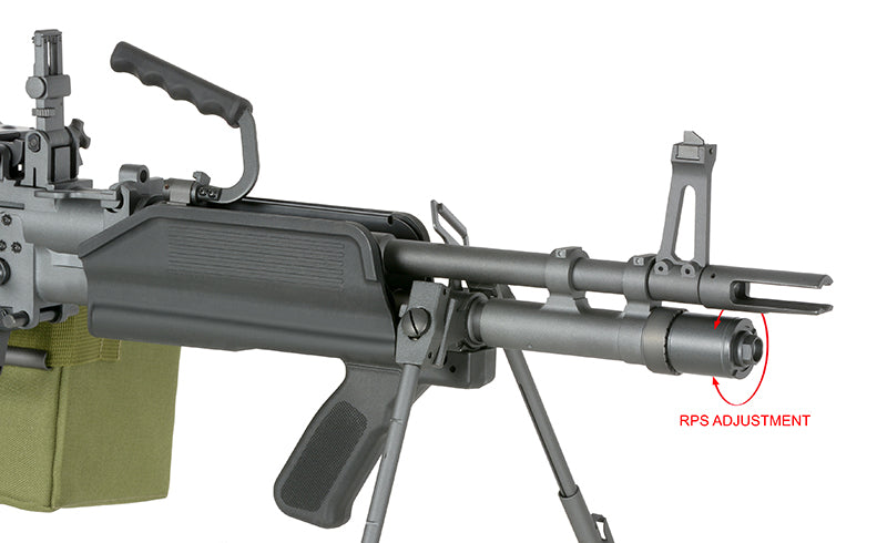 MK43 Mod0 HMG – 0,5J als Airsoft LMG von A&K in Schwarz, Ansicht 17