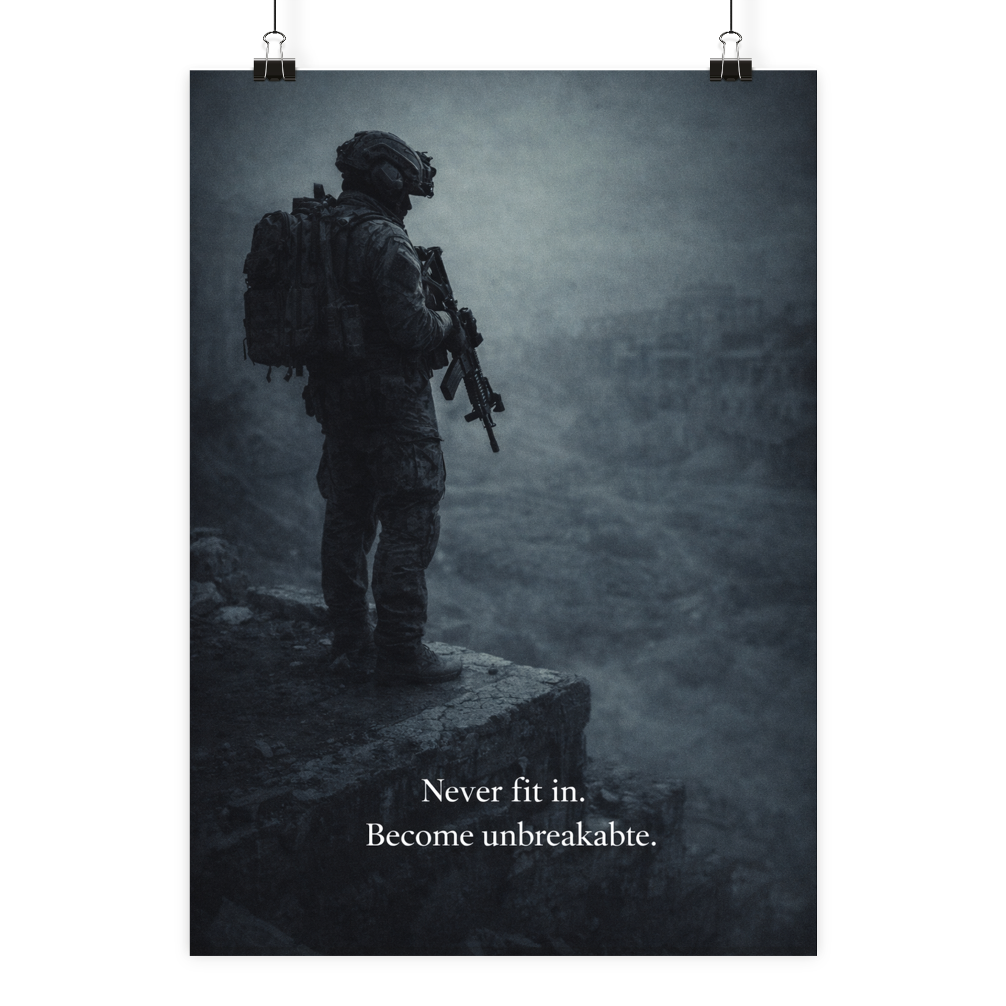 Never fit in. - Poster Din A1 (hoch) als Airsoft Poster im DIN-Format
