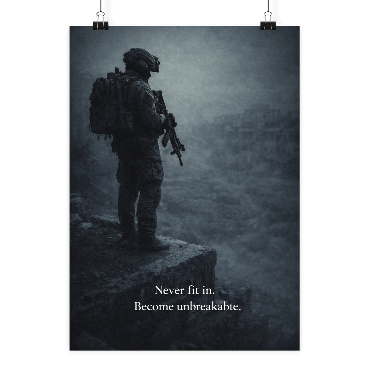 Never fit in. - Poster Din A2 (hoch) als Airsoft Poster im DIN-Format