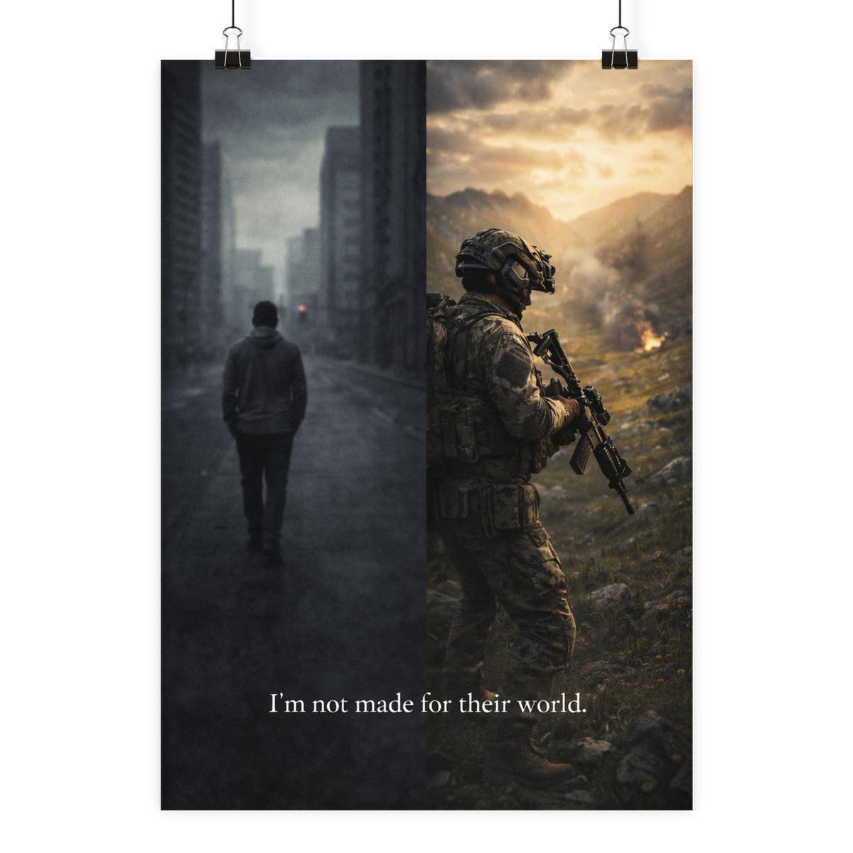 Not made for their world. - Poster Din A1 (hoch) als Airsoft Poster im DIN-Format