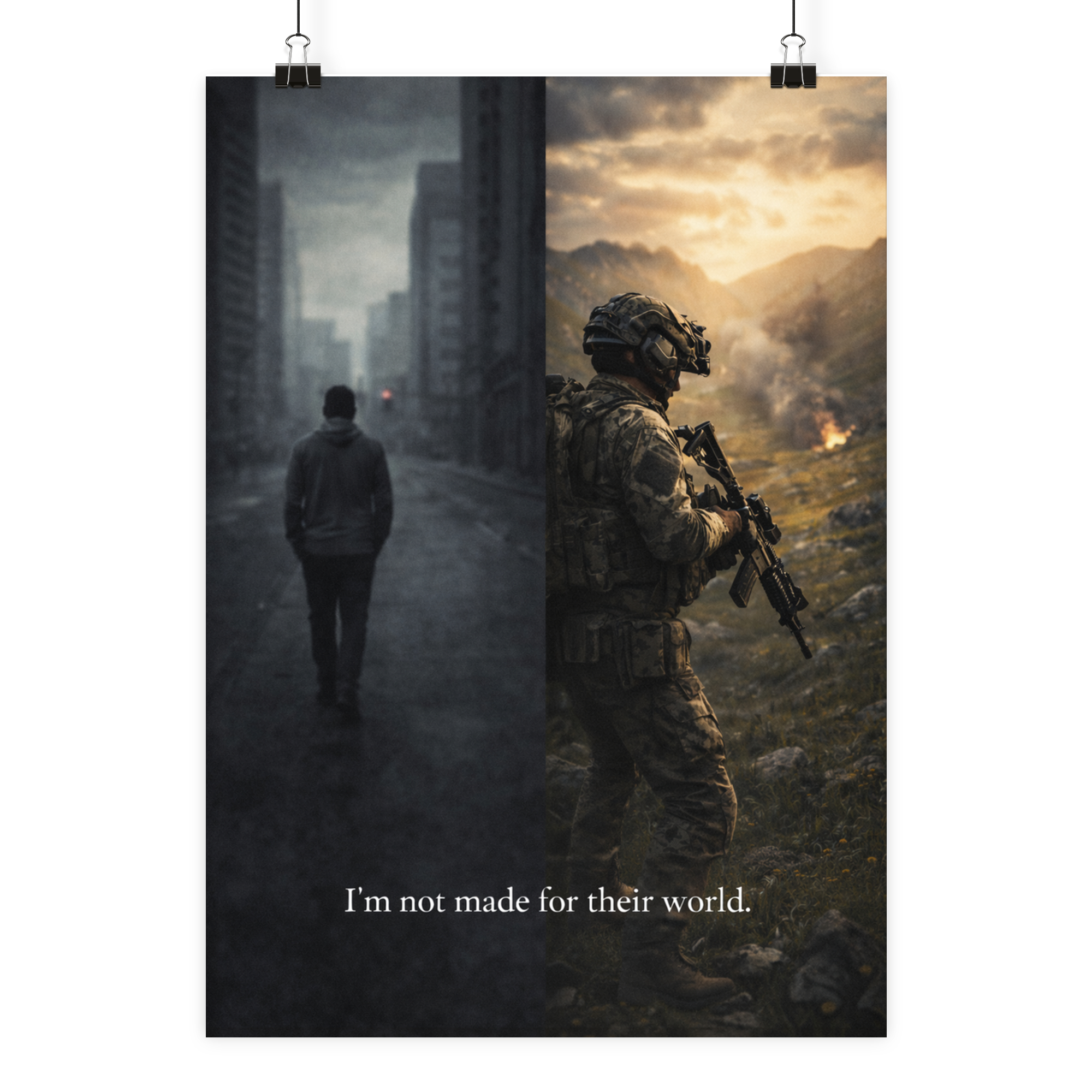 Not made for their world. - Poster Din A2 (hoch) als Airsoft Poster im DIN-Format