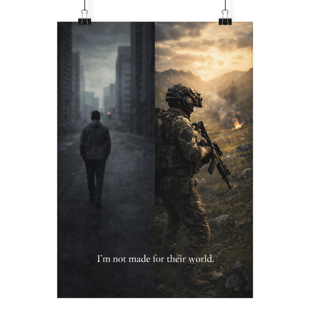 Not made for their world. - Poster Din A3 (hoch) als Airsoft Poster im DIN-Format