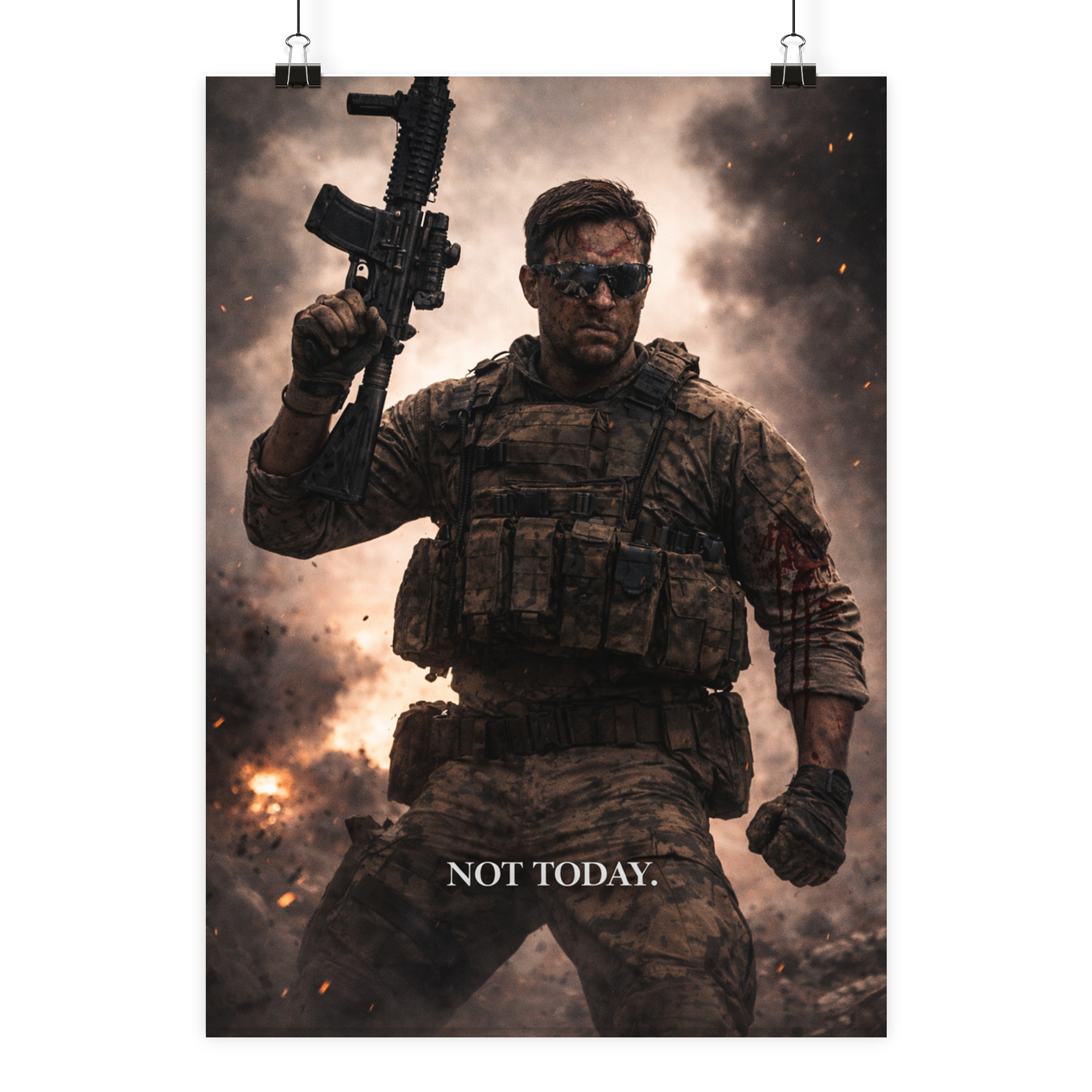 Not Today. - Poster Din A2 (hoch) als Airsoft Poster im DIN-Format