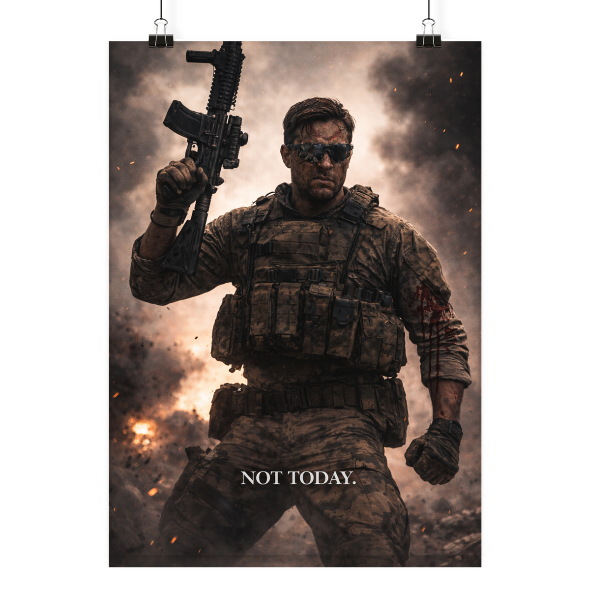 Not Today. - Poster Din A4 (hoch) als Airsoft Poster im DIN-Format