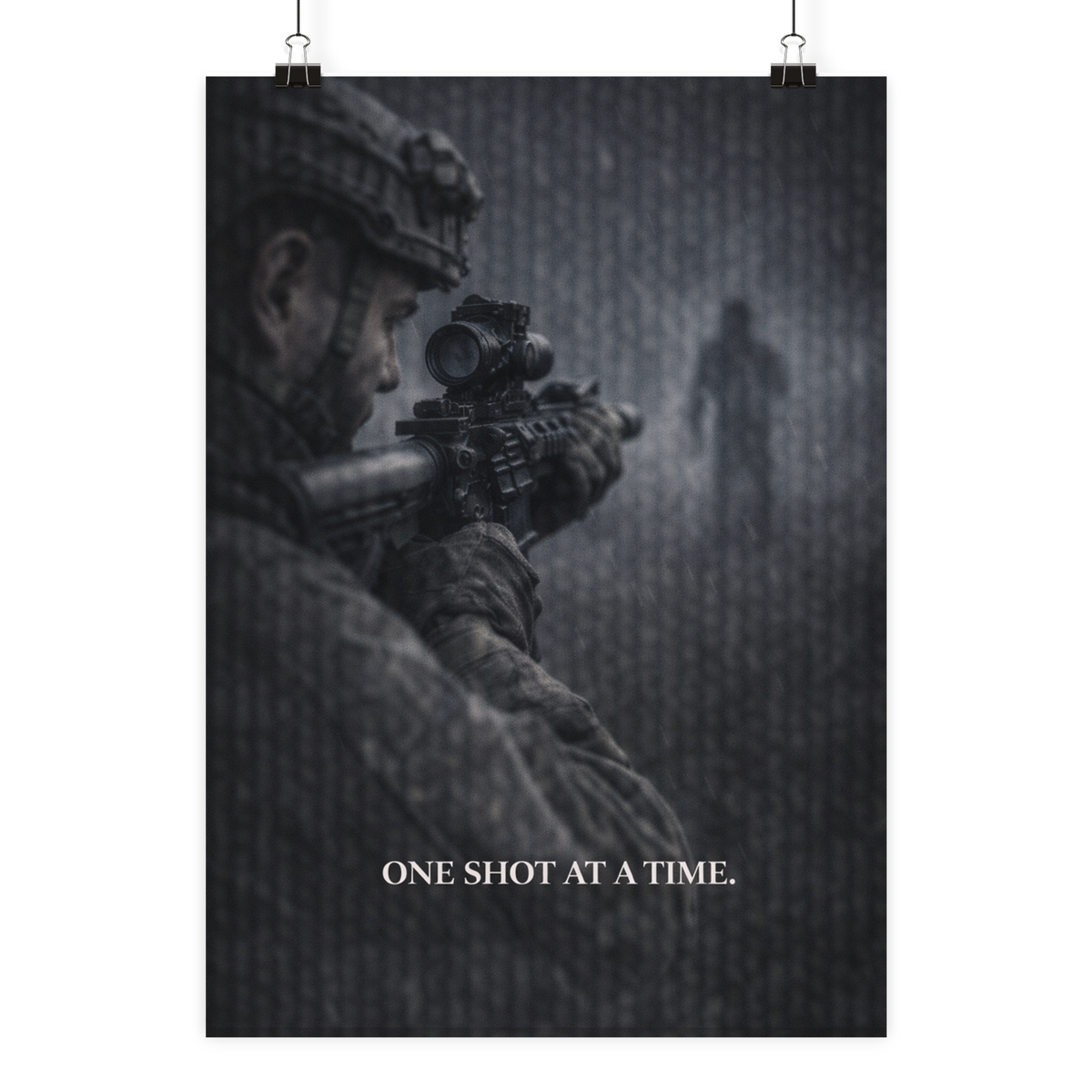 One shot at a Time - Poster Din A2 (hoch) als Airsoft Poster im DIN-Format