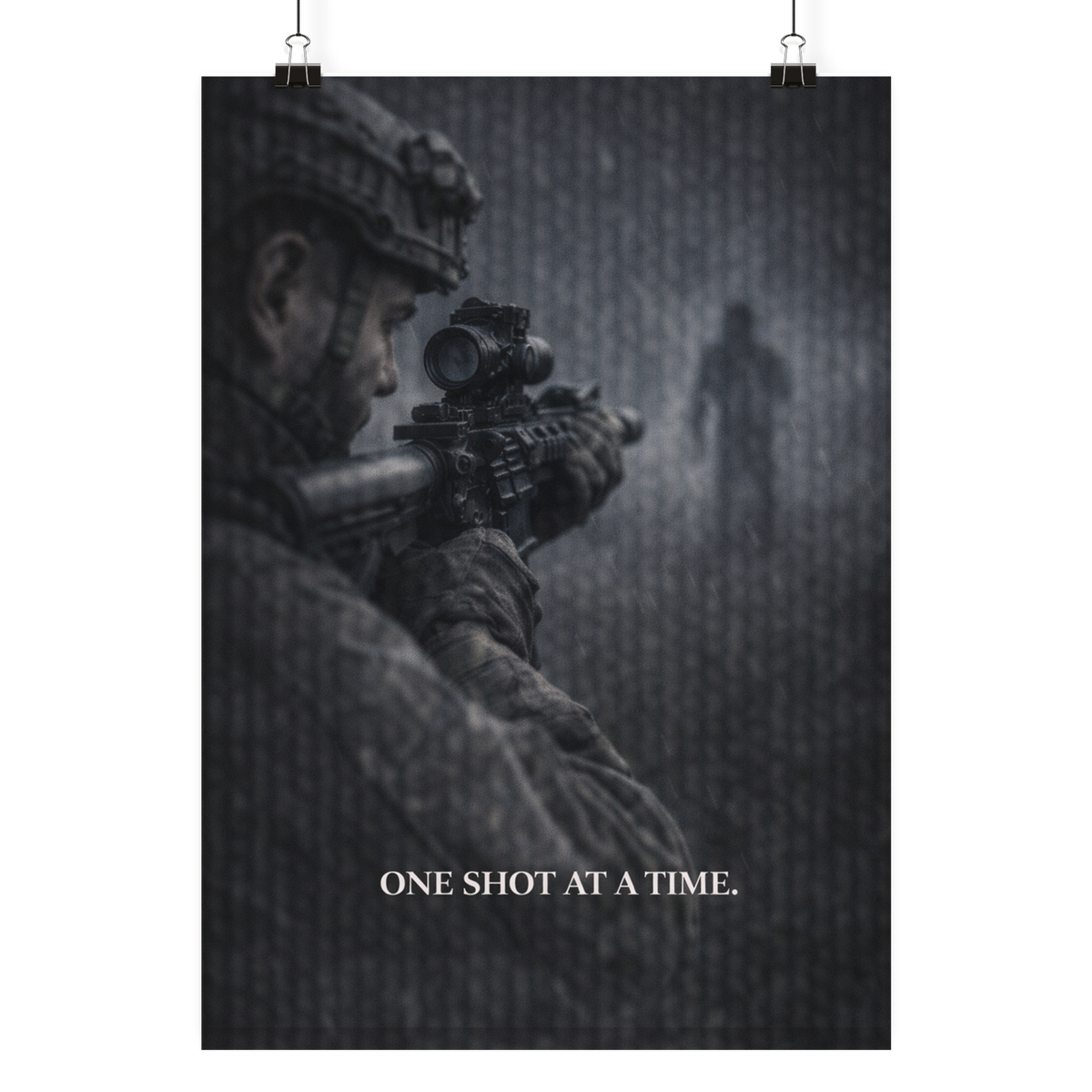 One shot at a Time - Poster Din A4 (hoch) als Airsoft Poster im DIN-Format