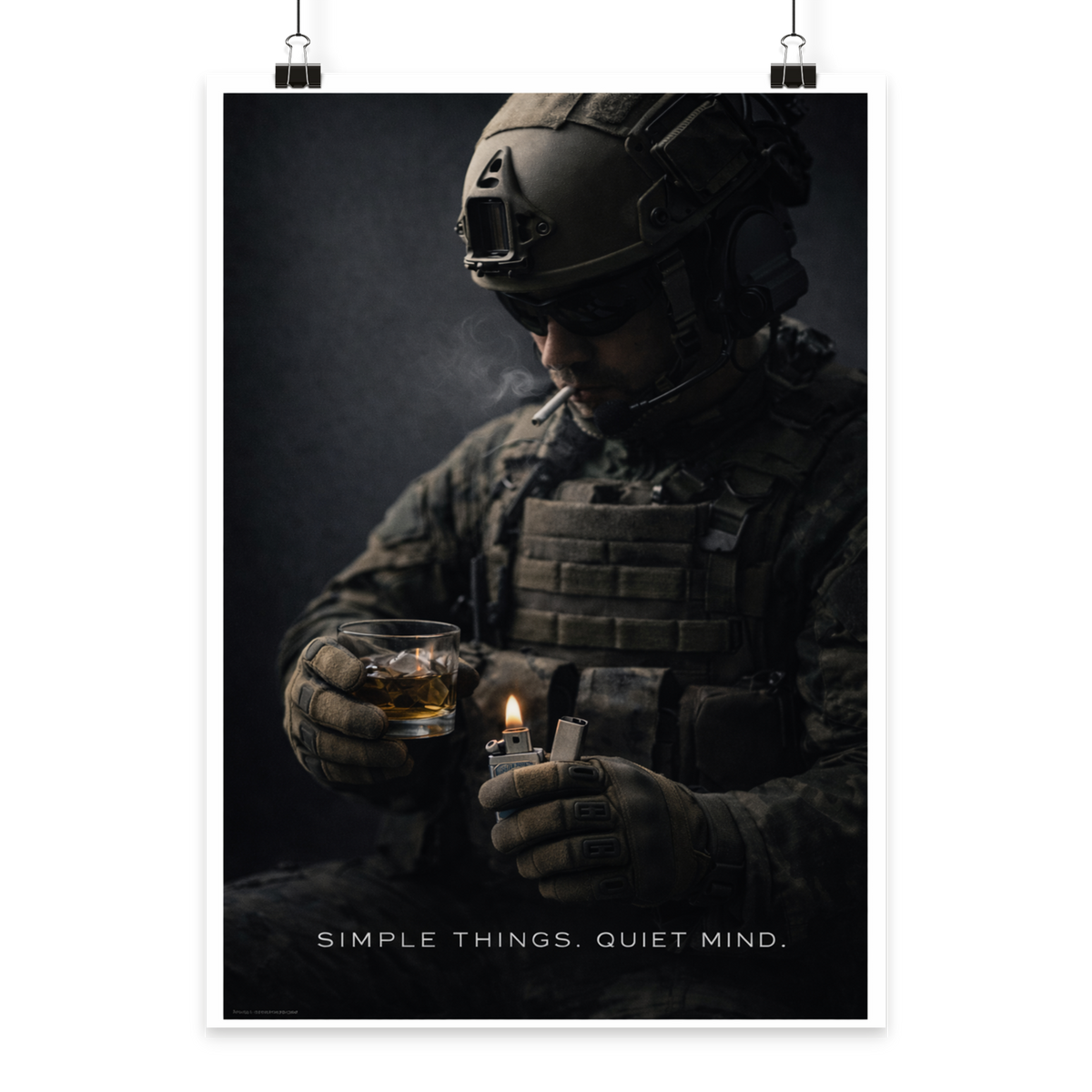 Simple Things. Quiet Mind - Poster Din A2 (hoch) als Airsoft Poster im DIN-Format