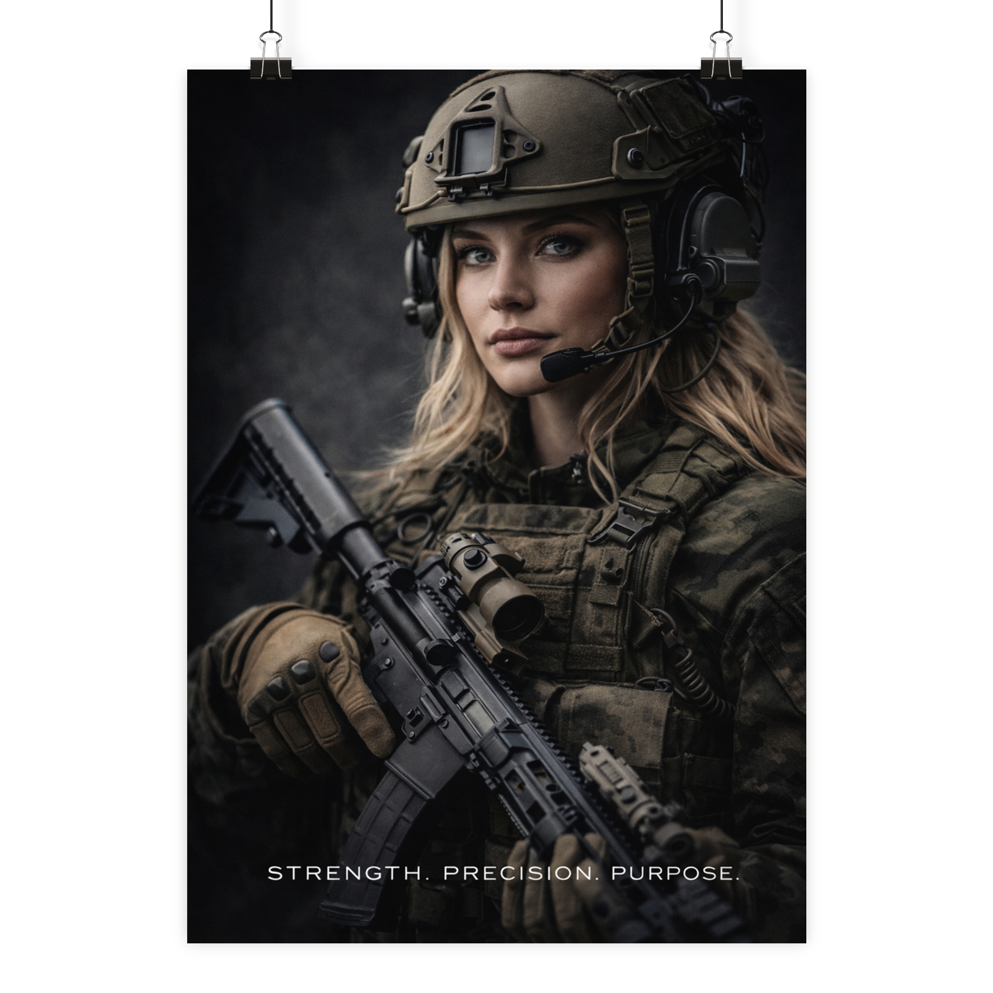 Strength. Precision. Purpose - Poster Din A1 (hoch) als Airsoft Poster im DIN-Format