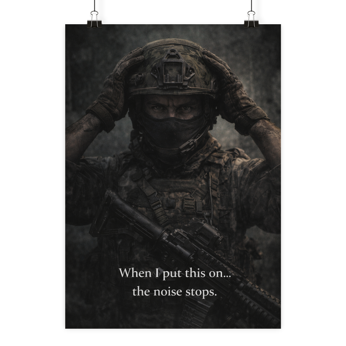The noise stops. - Poster Din A2 (hoch) als Airsoft Poster im DIN-Format