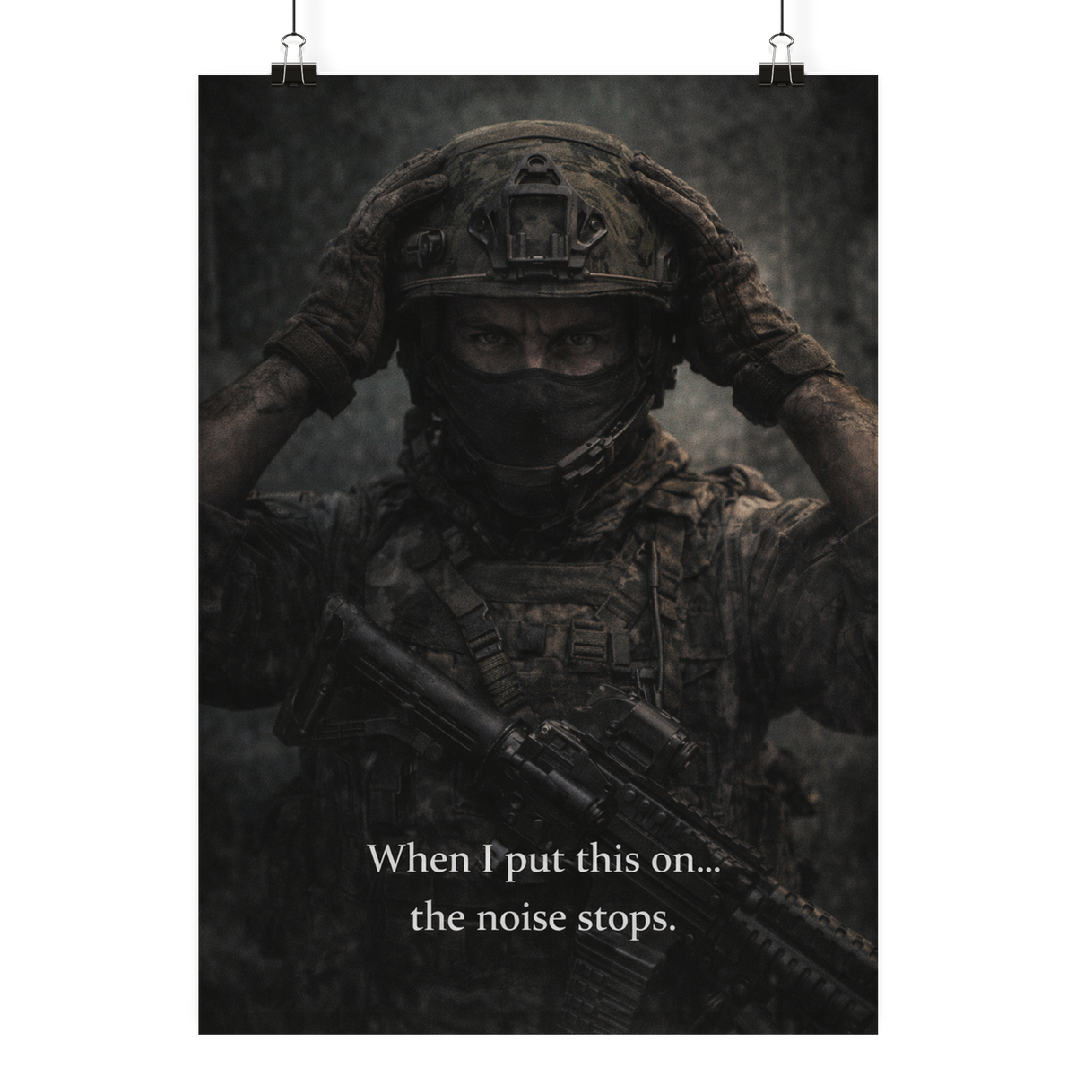 The noise stops. - Poster Din A4 (hoch) als Airsoft Poster im DIN-Format