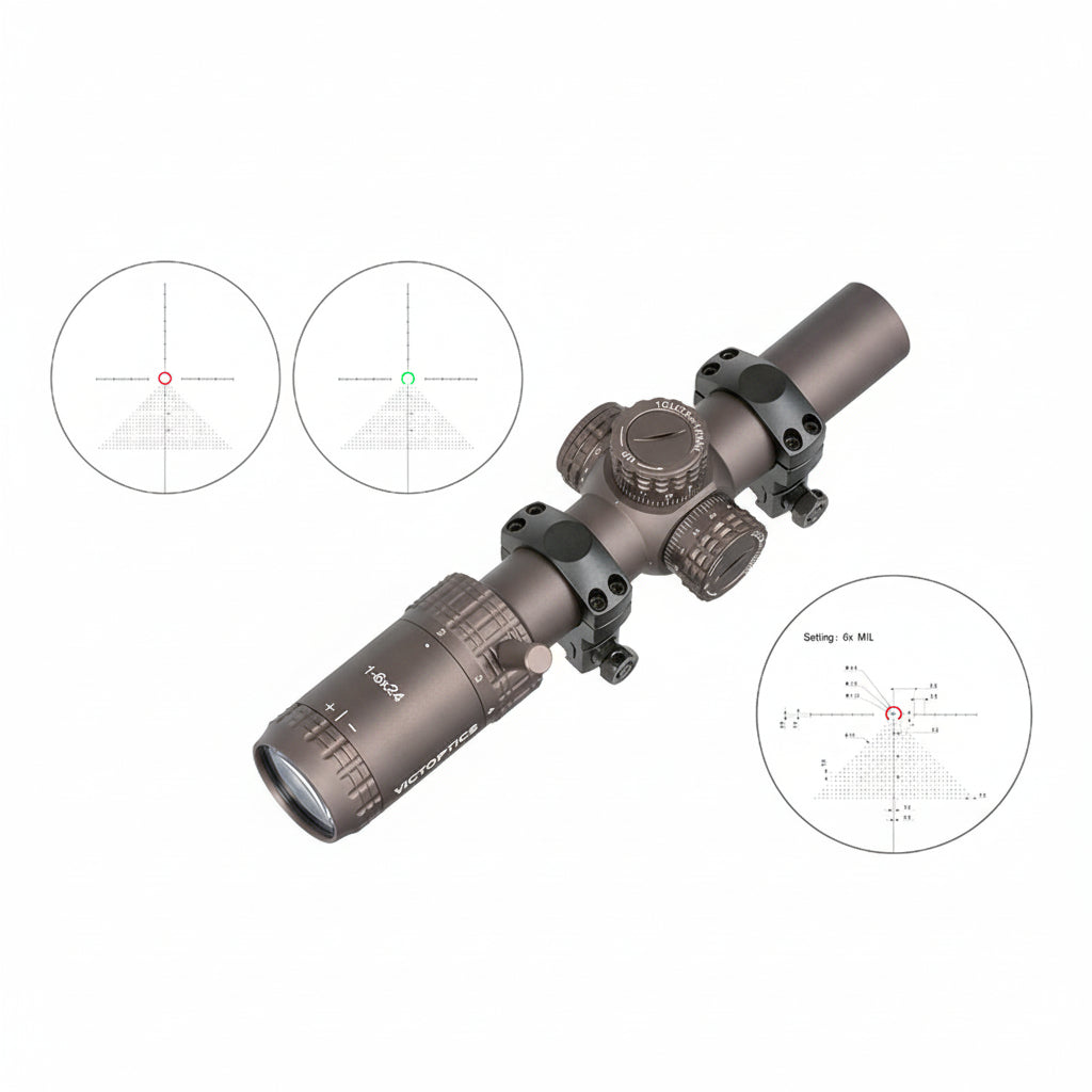 VictOptics S6 1–6x24 Coyote/FDE (Vector Optics) als Airsoft Zielfernrohr, Ansicht 8